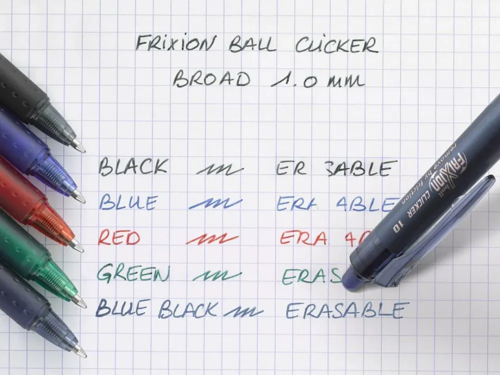 Kulpenna "korsordspenna" Pilot Frixion Clicker 10 BLRT-FR10-G Broad 1,0mm (raderbart bläck) Grön