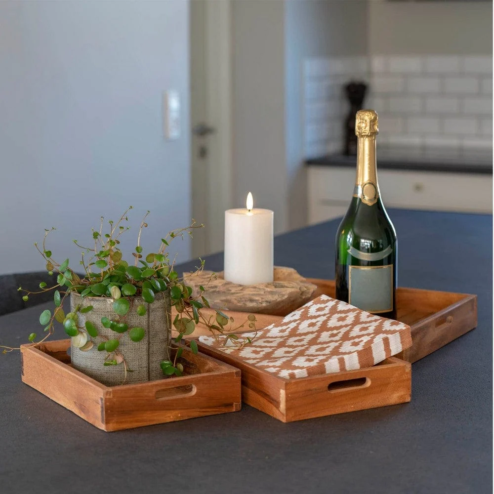 Heavy Duty House Nordic Bricka Faro Teak set om tre