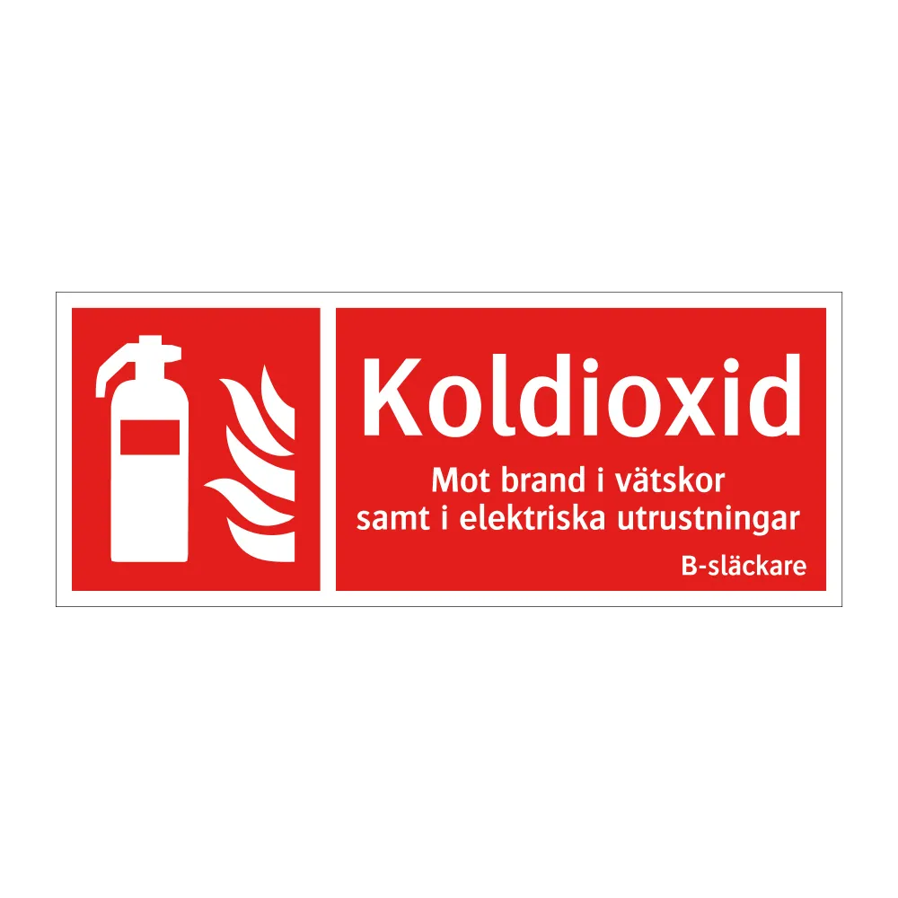 Brandsläckare koldioxid - ISO 7010 250x100mm