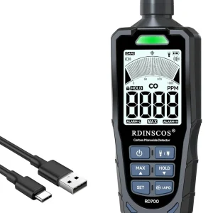 NÖRDIC Kolmonoxiddetektor med LCD-skärm, lightweight CO-detektor för hem, camping, utomhus