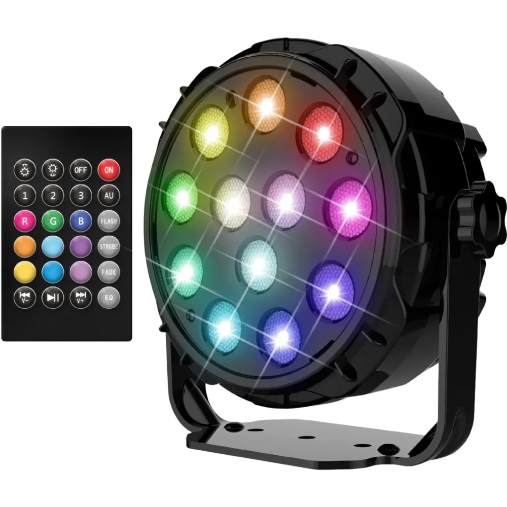 Party Funlight Strålkastare Disco Lampa med fjärrkontroll Ø: 12.6cm