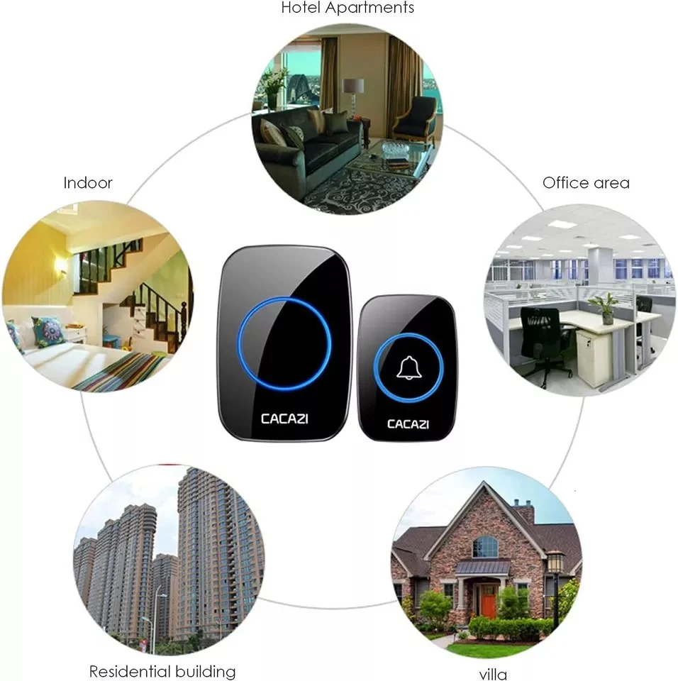 Trådløse dørklokker Vandtætte, lang rækkevidde stik i Trådløs dørklokke til hjemmet Smart Home Integration
