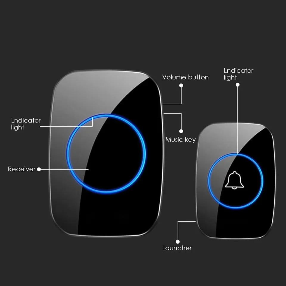 Trådløse dørklokker Vandtætte, lang rækkevidde stik i Trådløs dørklokke til hjemmet Smart Home Integration