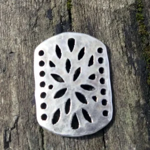 Connector Silverfärgad - Rektangel med blomma 23x17mm 1 styck