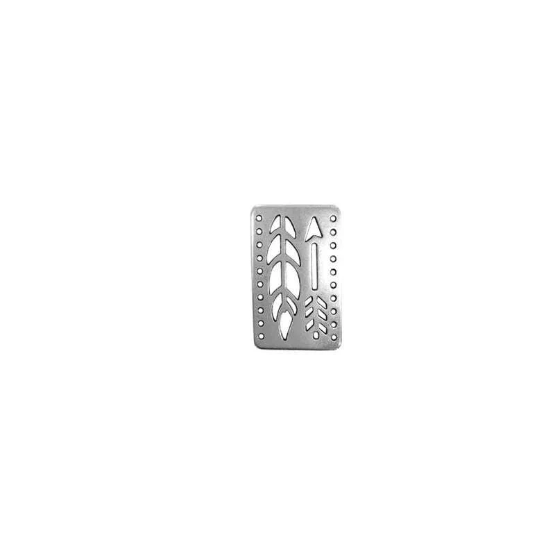Connector Silverfärgad - Rektangel med fjäder och pil 35x22mm 1 styck