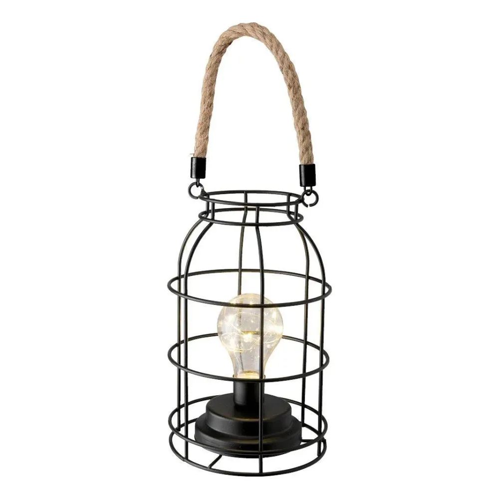 Dorre Landsort Lykta ebenholts smide ledbelysning höjd 23*14 cm