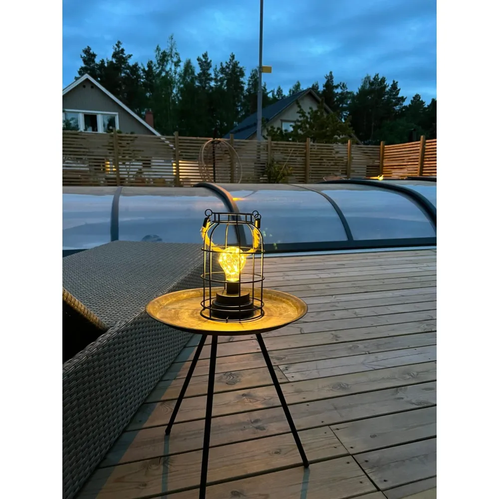 Dorre Landsort Lykta ebenholts smide ledbelysning höjd 23*14 cm