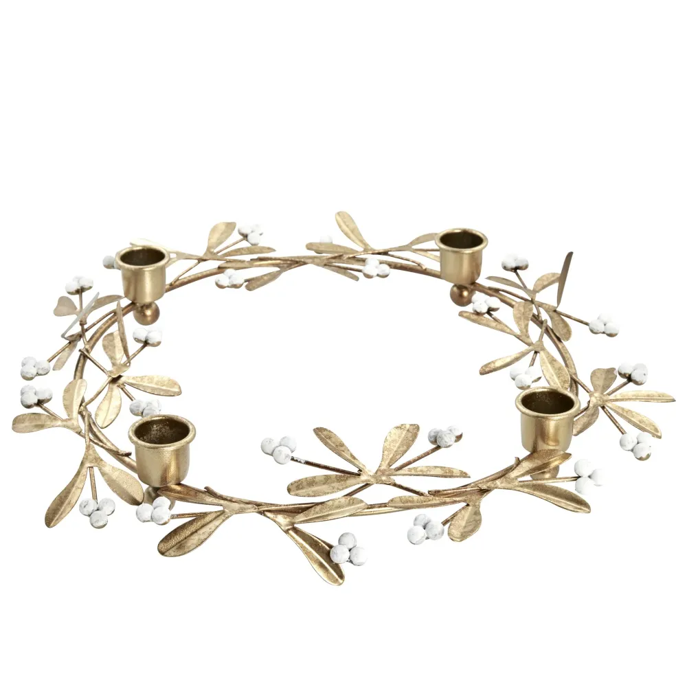 Missia adventsljusstake Ø33 cm. ljust guld