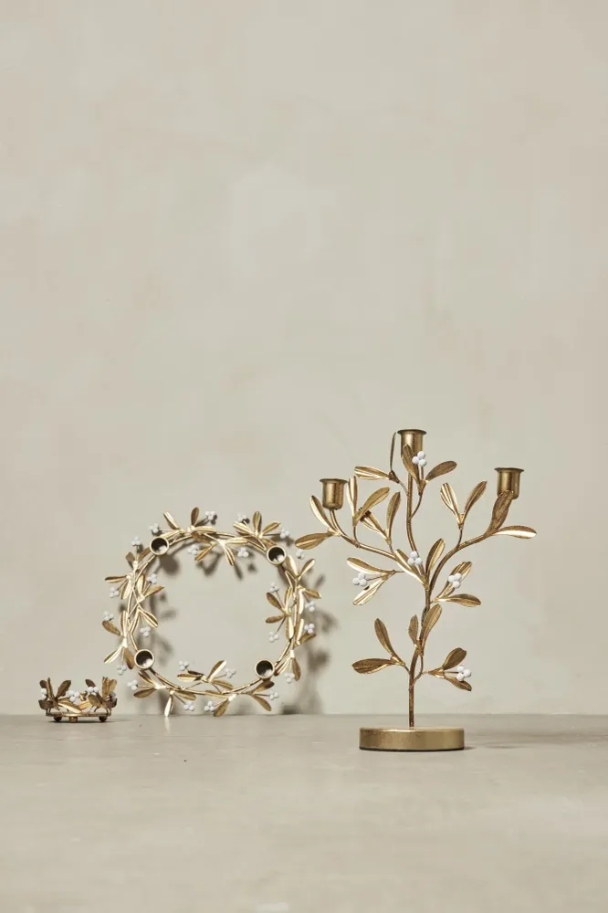 Missia adventsljusstake Ø33 cm. ljust guld
