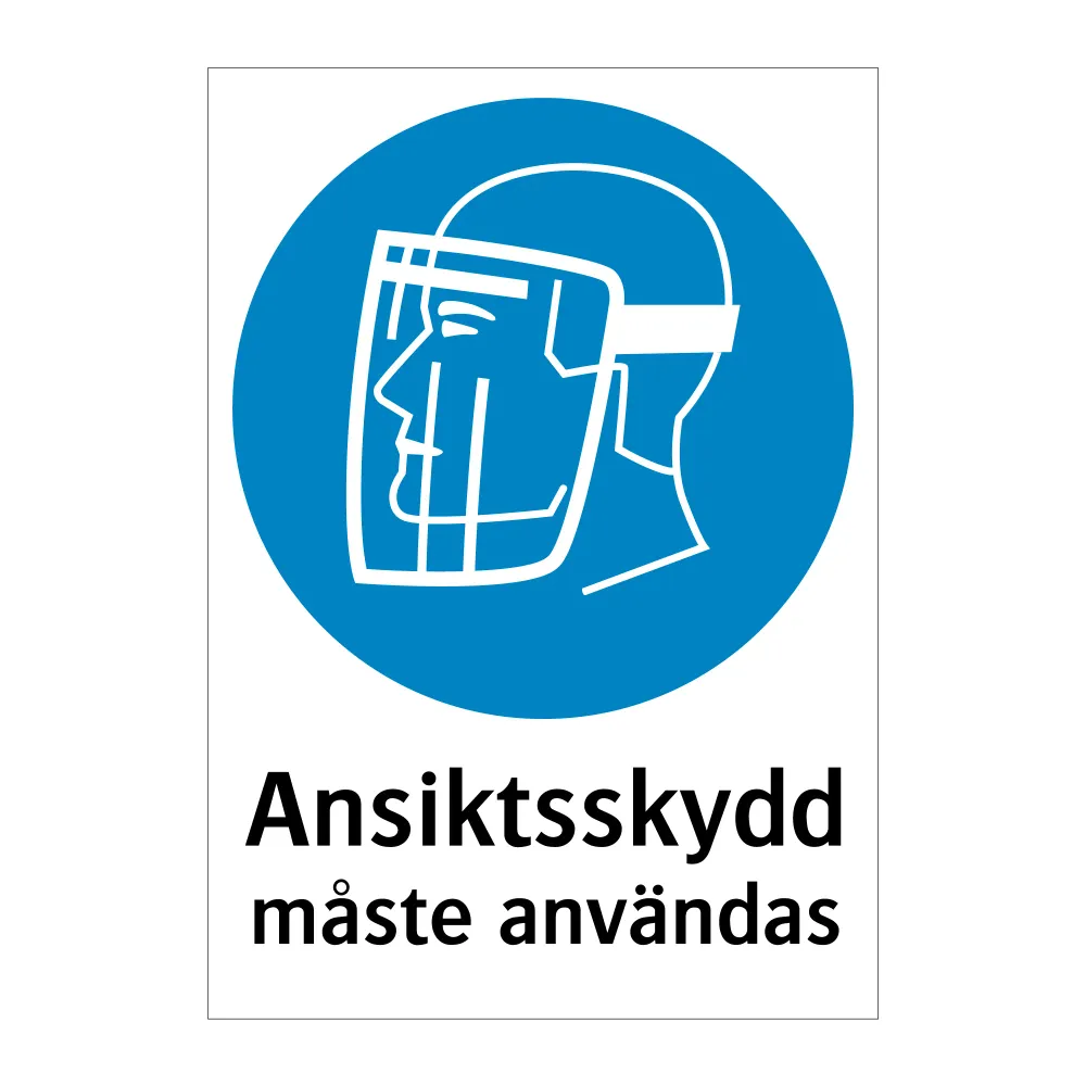 Ansiktsskydd måste användas 148x210mm