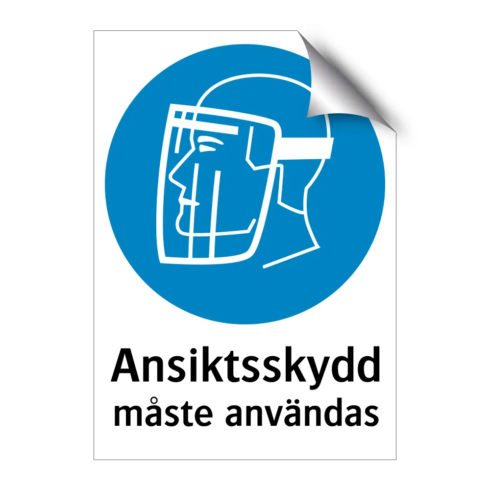 Ansiktsskydd måste användas 148x210mm