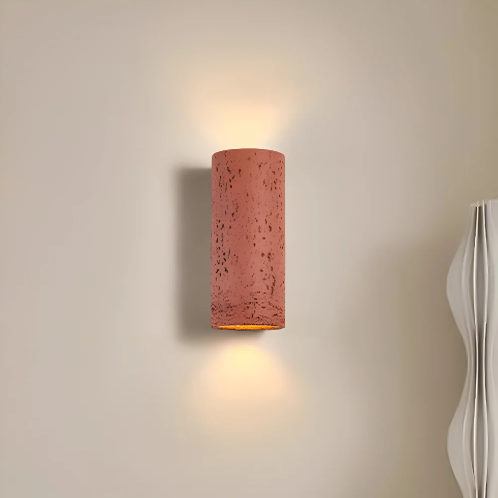 Cylinder Tube Vägglampa - Wabi Sabi Stone Väggskena - Väggstrålkastare LED Belysning Svart