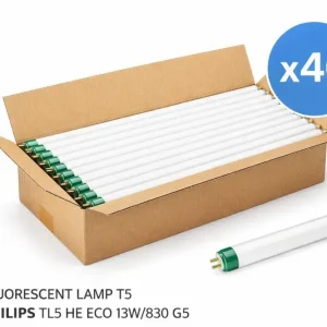 Philips TL5 HE ECO 13W/830 G5 – Fluorescent Rør (Kasse med 40 stk.)