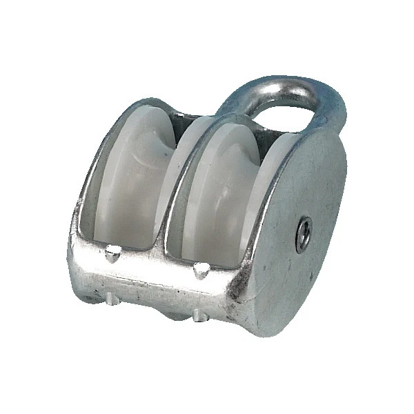 1852 Aluminiumblock dubbelt 30 mm för 8 mm lina