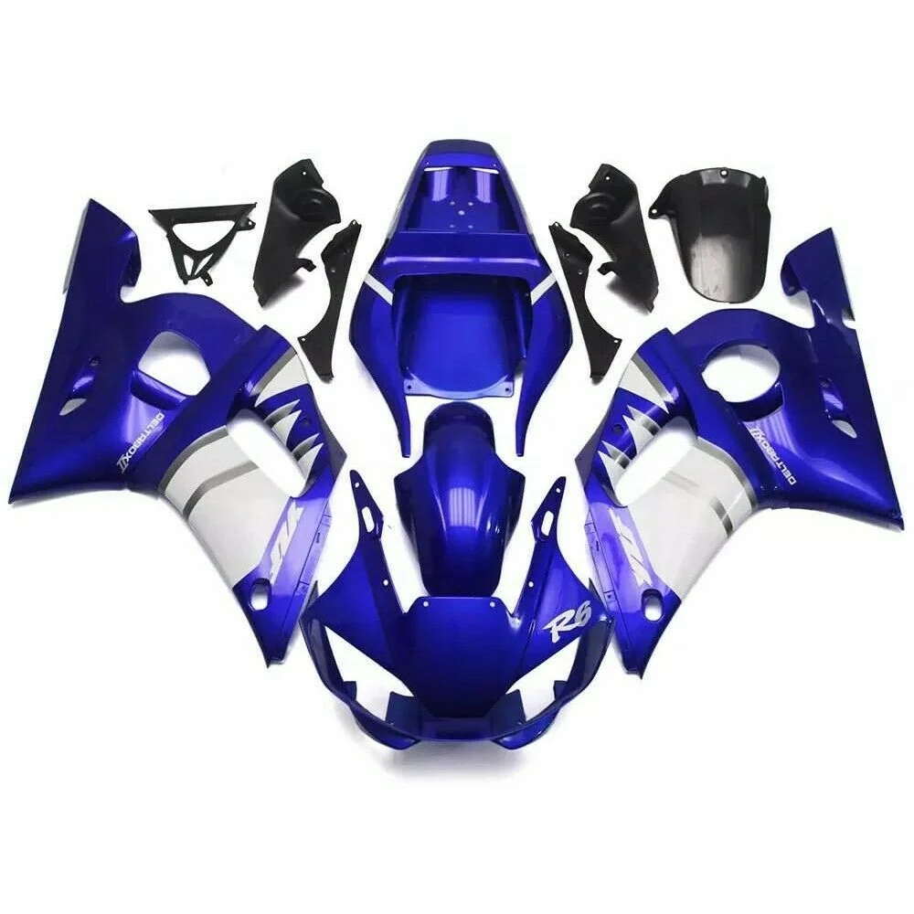 1998-2002 Yamaha YZF R6 kåpa blå vit kåpa från Amotopart
