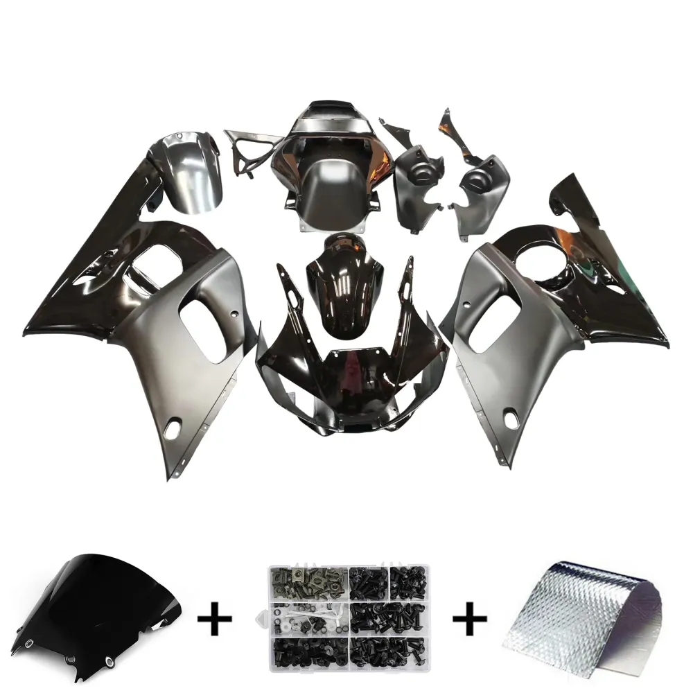 1998-2002 Yamaha YZF-R6 Contrast Black Racing Fairings Generic