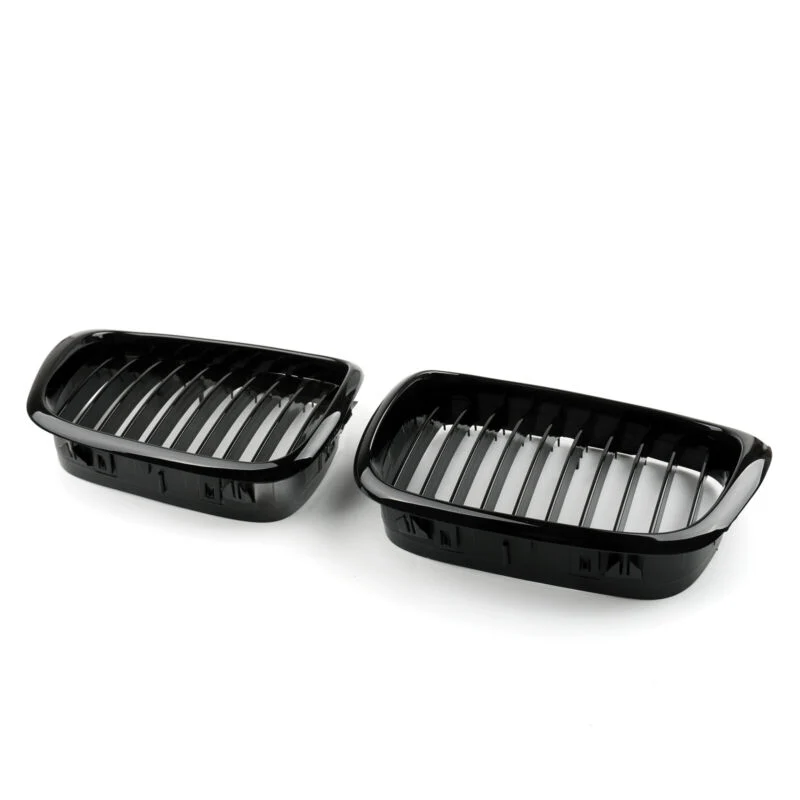 2001-2004 BMW 5-Series E39 Front Fence Grill Grille Abs Gloss Black/Matt Black Mesh Generic