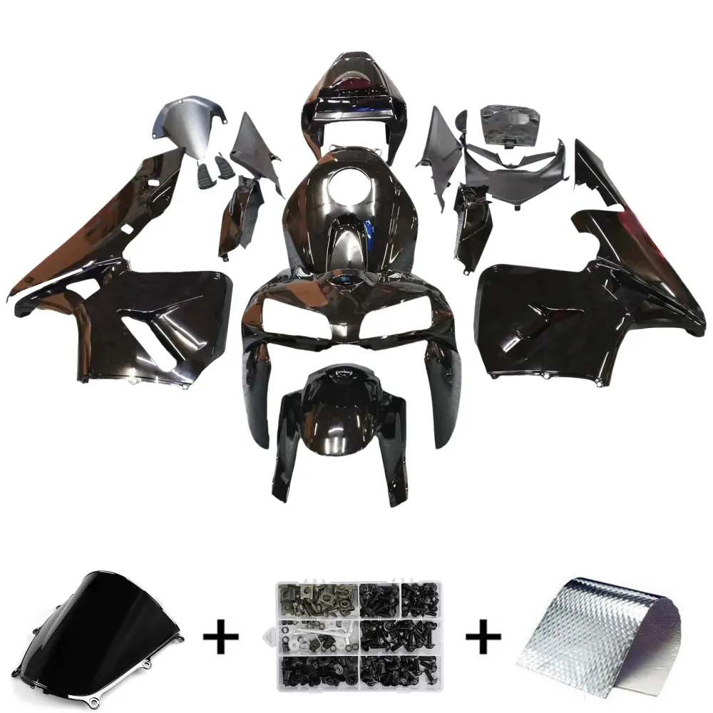 2005-2006 CBR600RR Karossbeklädnad Svart ABS Formsprutad plastsats Generisk