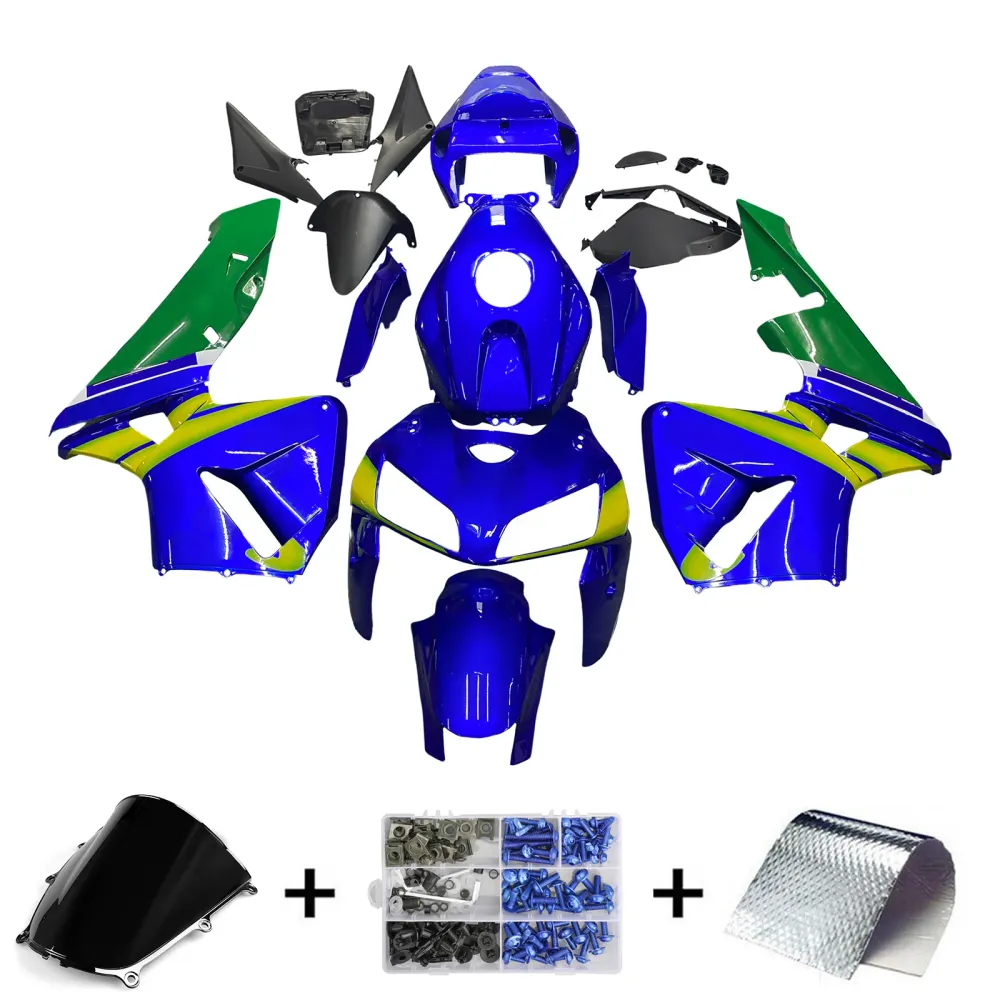 2005-2006 Honda CBR 600 RR Blå & Gröna Movistar Racing-kåpor Generiska