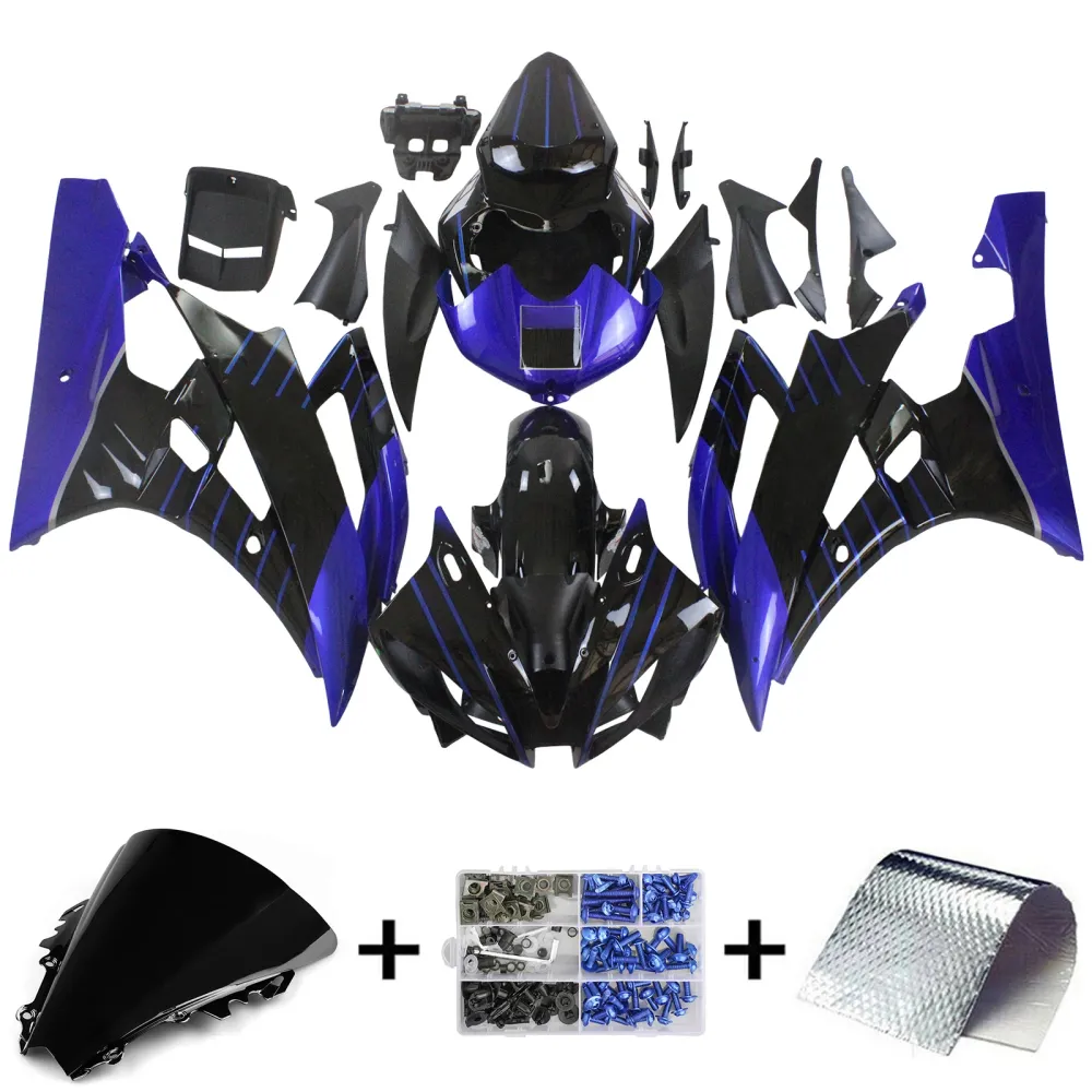 2006-2007 Yamaha YZF 600 R6 Fairing Kit Karosseri Plast ABS