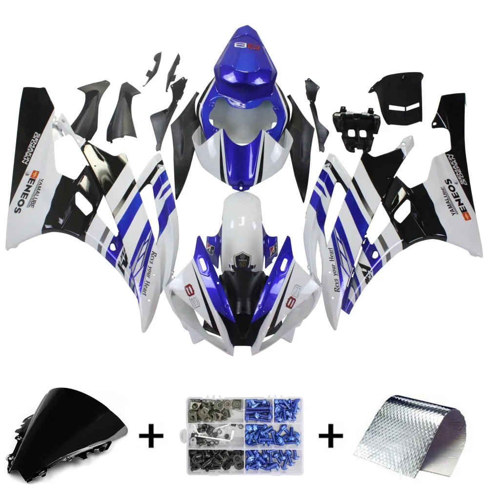 2006-2007 Yamaha YZF 600 R6 Injection Fairing Kit Karosseri Plast ABS #151