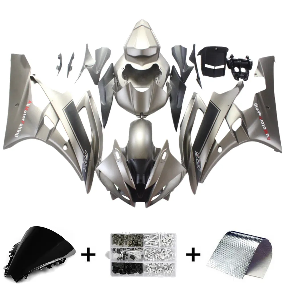 2006-2007 Yamaha YZF 600 R6 Injection Fairing Kit Karosseri Plast ABS #155
