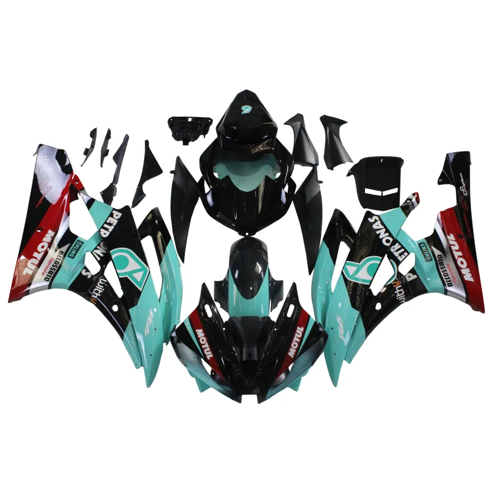 2006-2007 Yamaha YZF 600 R6 Injection Fairing Kit Karosseri Plast ABS #156