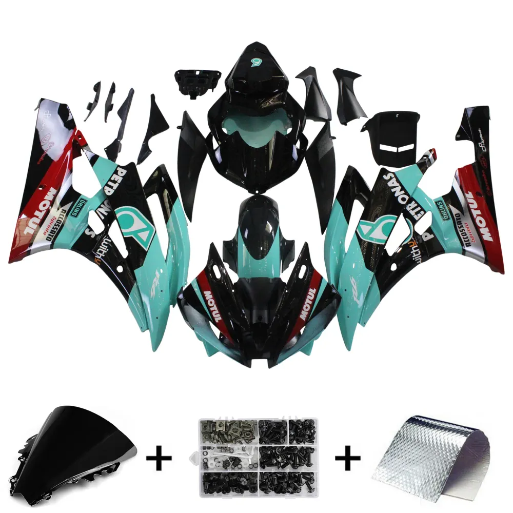2006-2007 Yamaha YZF 600 R6 Injection Fairing Kit Karosseri Plast ABS #156