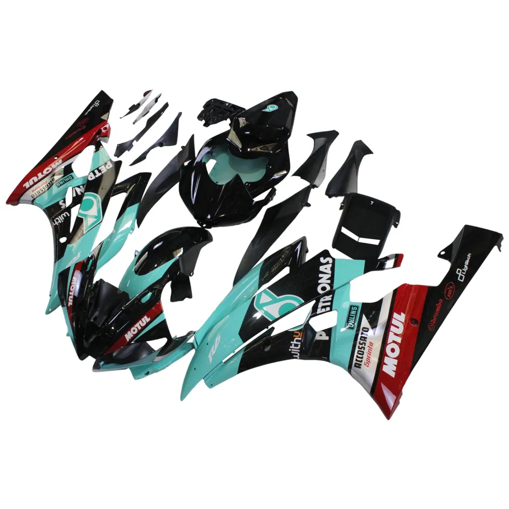 2006-2007 Yamaha YZF 600 R6 Injection Fairing Kit Karosseri Plast ABS #156