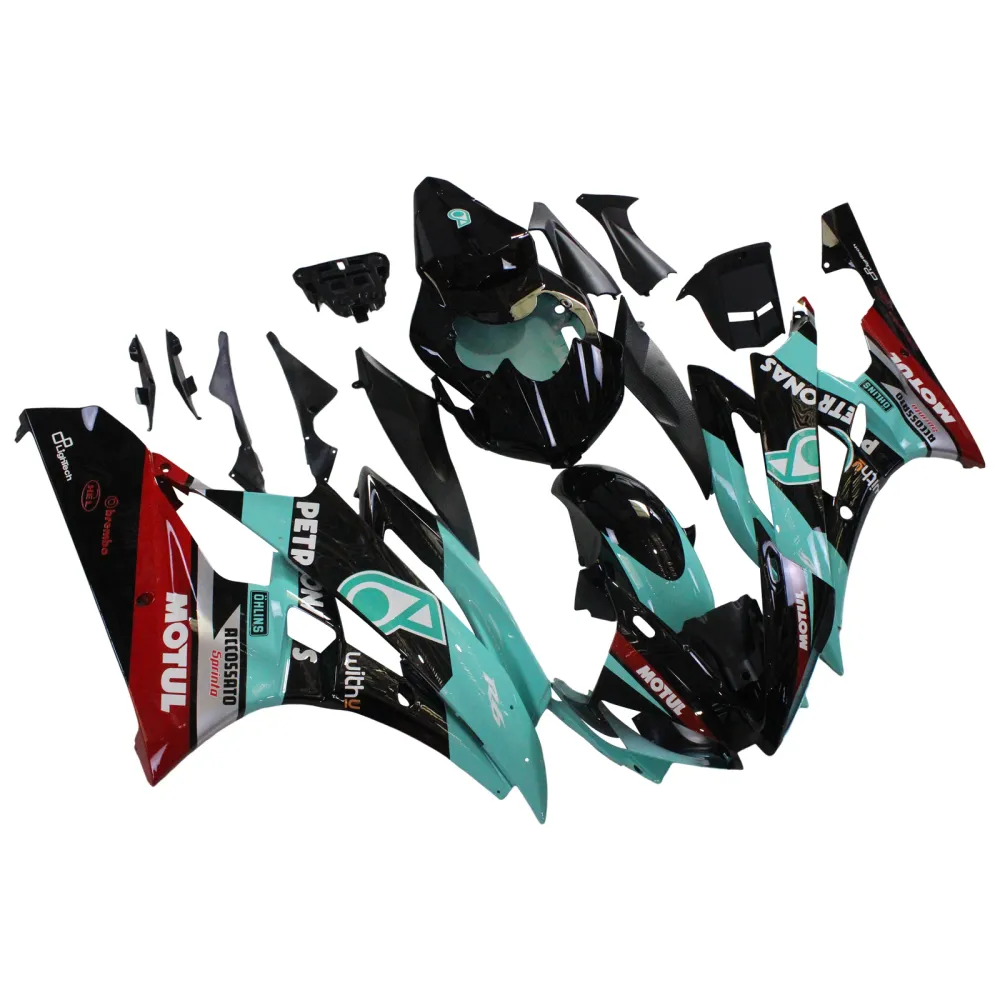 2006-2007 Yamaha YZF 600 R6 Injection Fairing Kit Karosseri Plast ABS #156