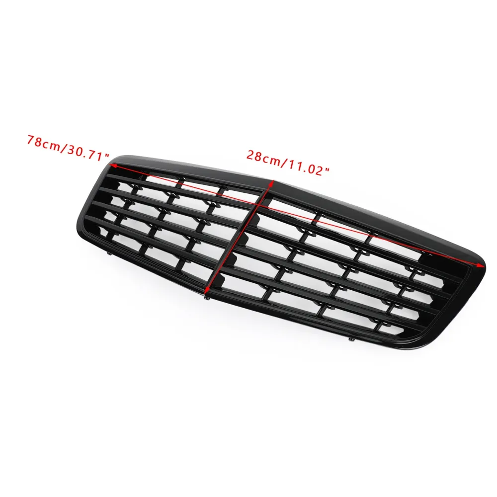 2007-2009 Mercedes-Benz W211 E350 E500 E63 AMG Främre Stötfångargrill Grill Blank Svart