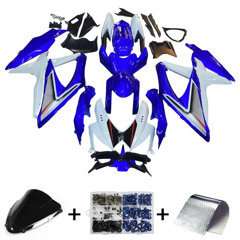 2008-2010 GSXR 600/750 Blue Bodywork Fairing ABS Injection Molded Plastics Set Generic