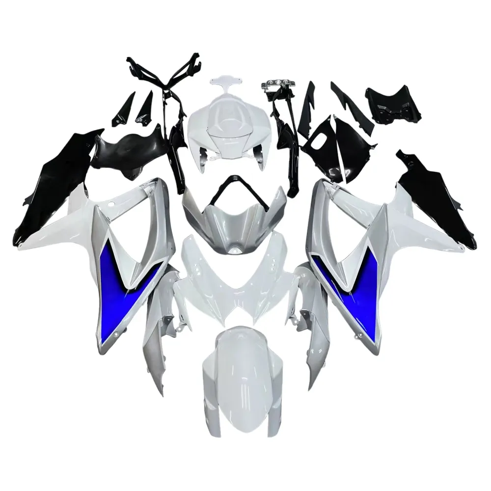 2008-2010 Suzuki GSXR 600 750 Silver White GSXR Racing Fairings Generic