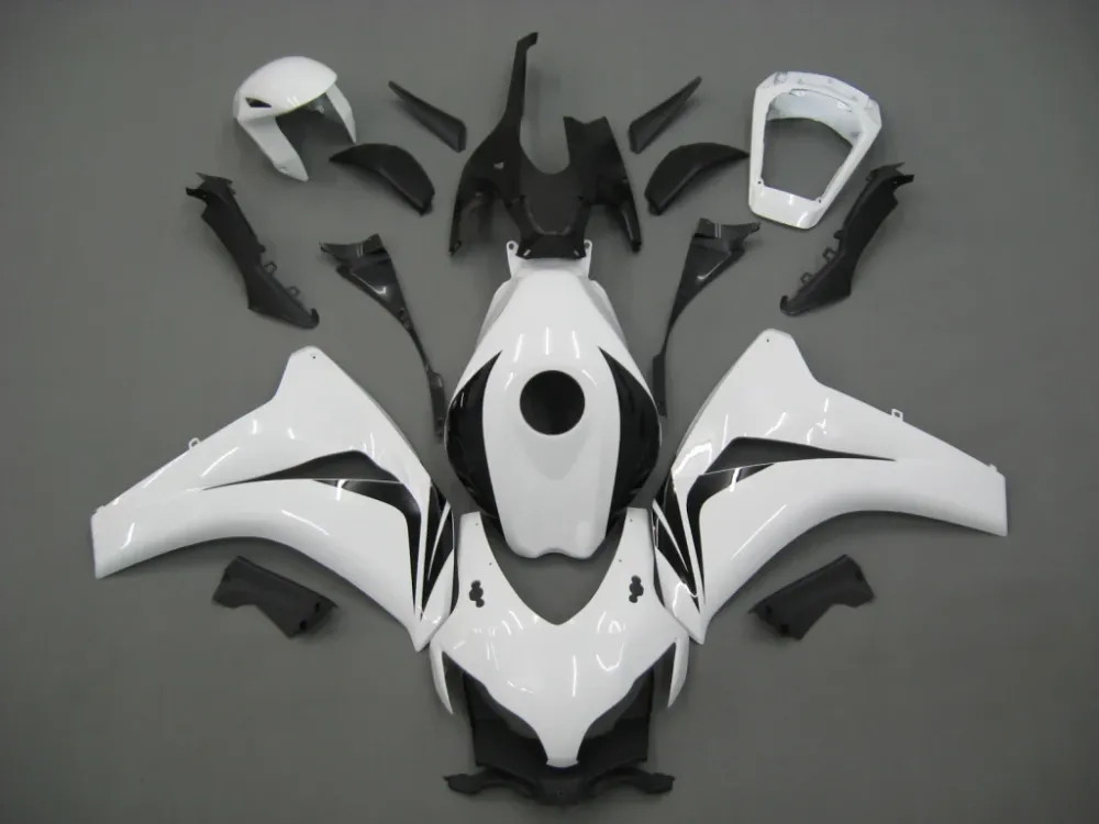 2008-2011 Honda CBR1000 RR Vit & Svarta CBR Racing-kåpor Generiska