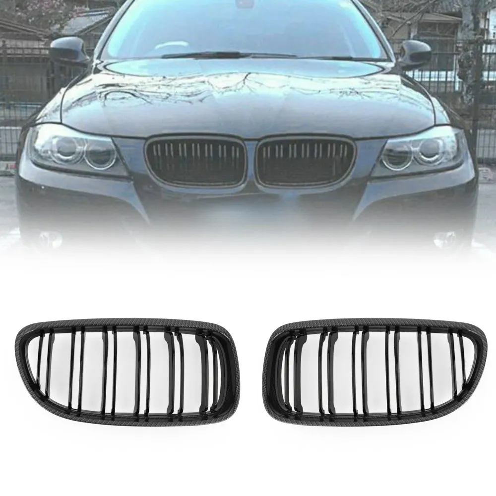 2008-2012 BMW E90/E91 LCI 3-serien Främre njurgrillar Kolfiber 02HGL1106ABK Generic