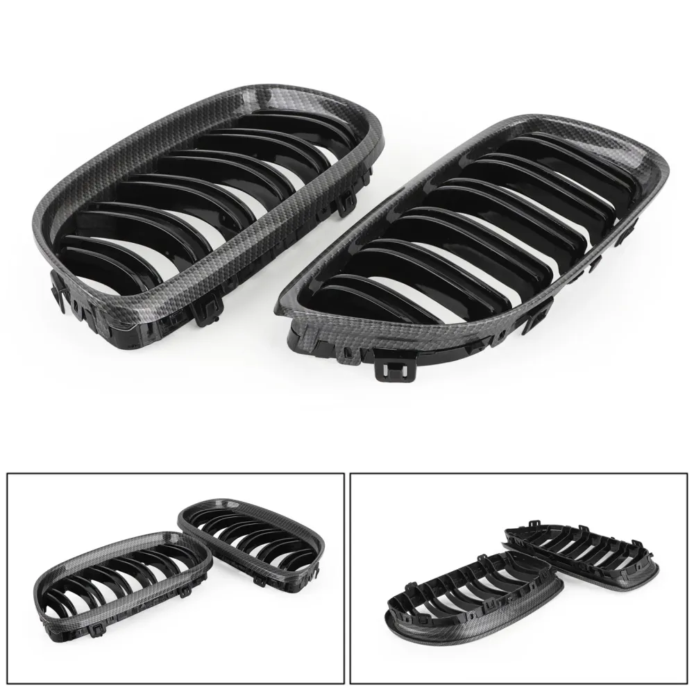 2008-2012 BMW E90/E91 LCI 3-serien Främre njurgrillar Kolfiber 02HGL1106ABK Generic