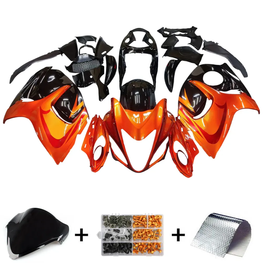 2008-2020 Suzuki GSX 1300 Hayabusa Orange Metallic & Svarta Hayabusa Racing Amotopart kåpor