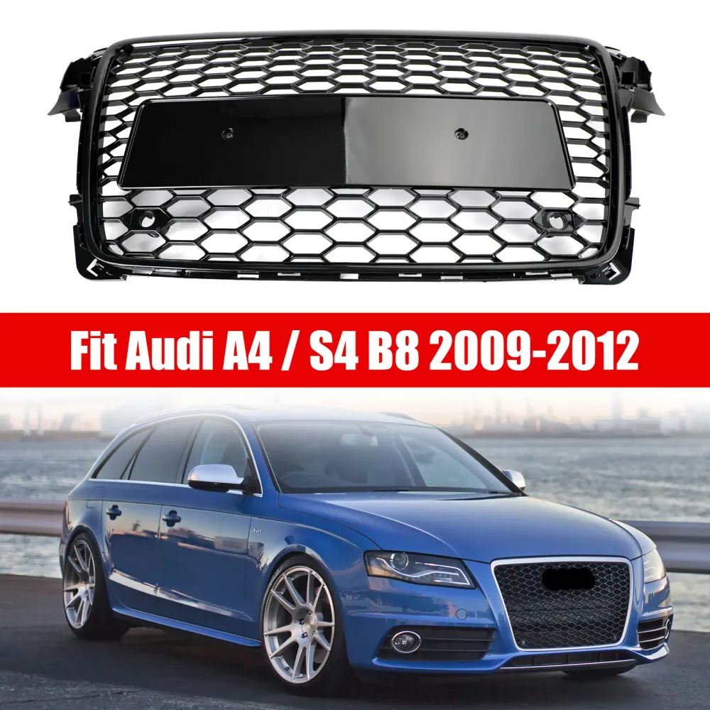 2009 2010 2011 2012 Audi A4/S4 B8 RS4 Style Honeycomb Sport Mesh Hex Grille Grill