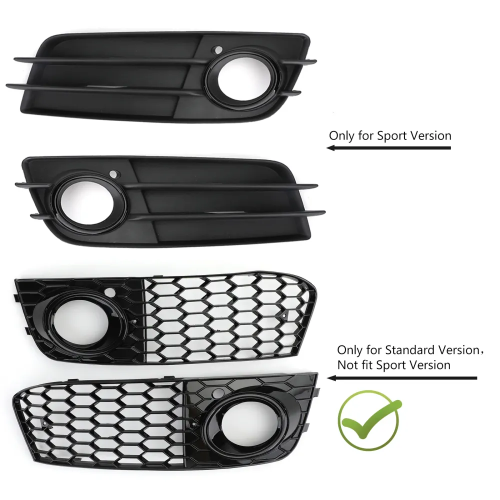 2009-2012 Audi A4 B8 Par Honeycomb Mesh Dimljus Open Vent Grill Intag