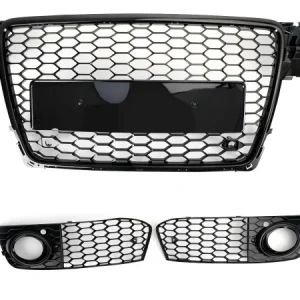 2009-2012 Audi A4 B8 RS4 Style Honeycomb Sport Mesh Hex Grille & Dimljus Open Vent Grill