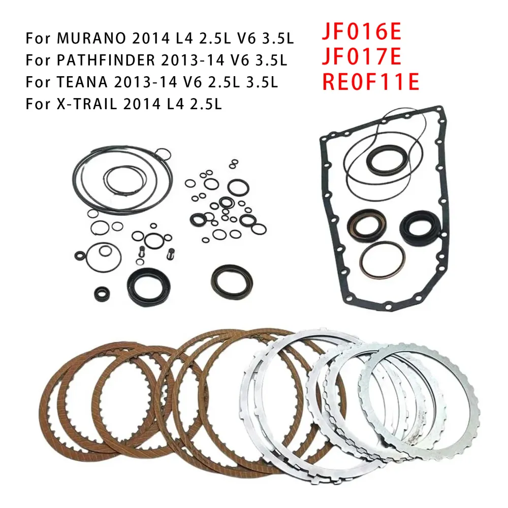 2012-2014 JJXQX60 L4 2,5L V6 3,5L CVT Transmission Master Rebuild Kit Kopplingsplattor F016E JF017E RE0F11E