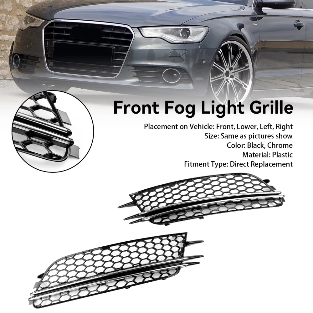 2012-2015 Audi A6 4G C7 2st Front Fog Light Cover Bezel Bumper Grille