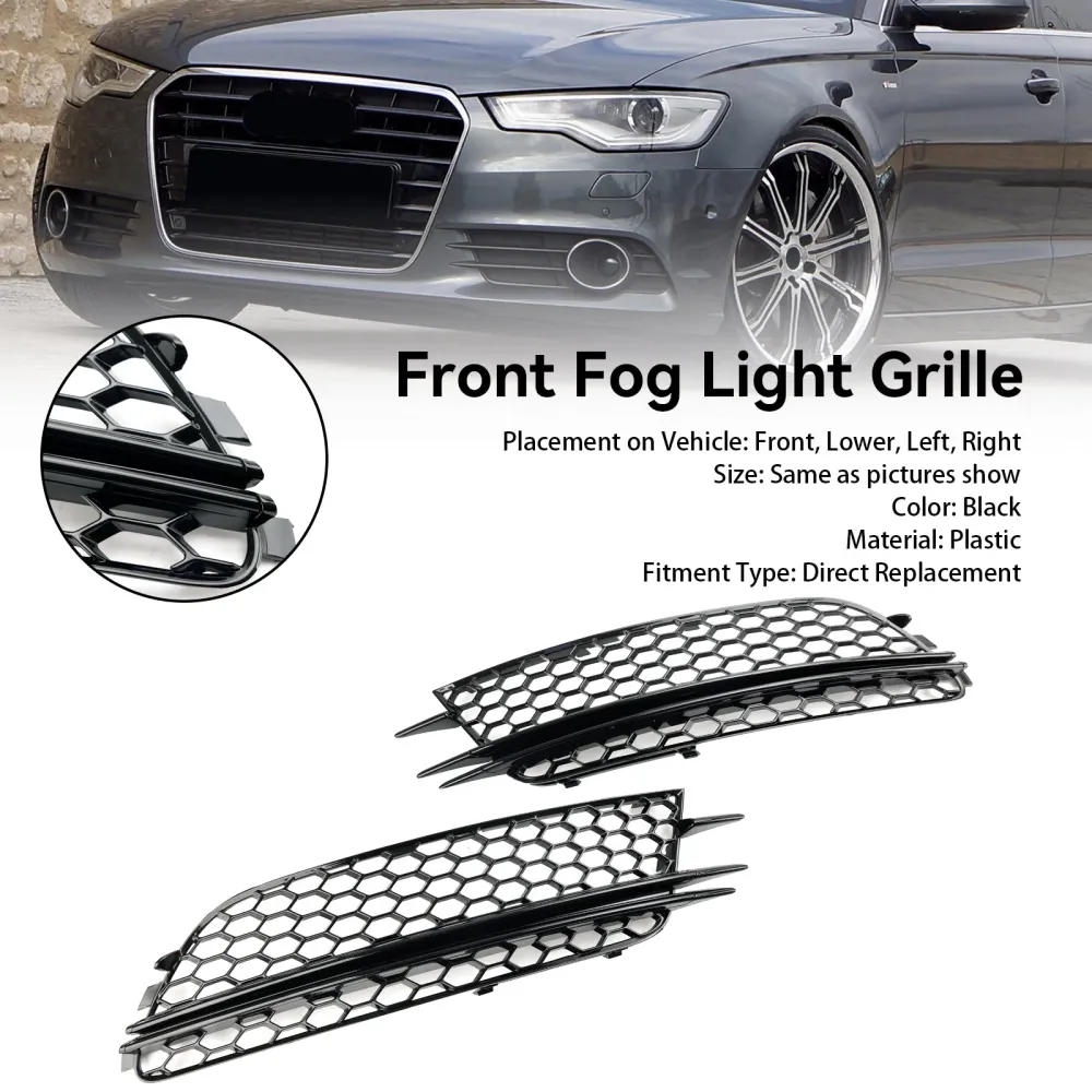 2012-2015 Audi A6 4G C7 2st Front Fog Light Cover Bezel Bumper Grille