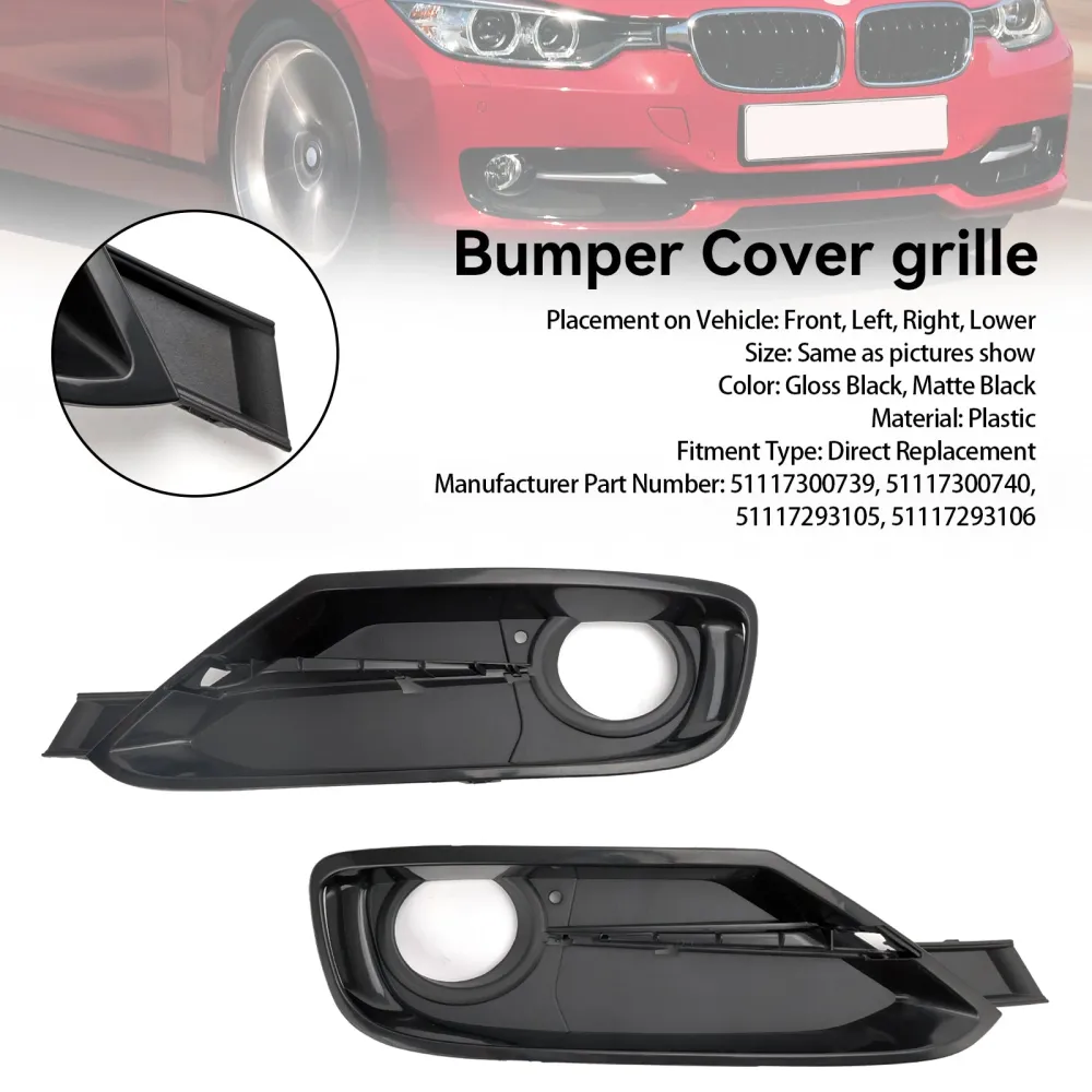 2014-2015 BMW 328d 328d xDrive 2ST Främre stötfångare Dimljus Grillskydd 51117300739