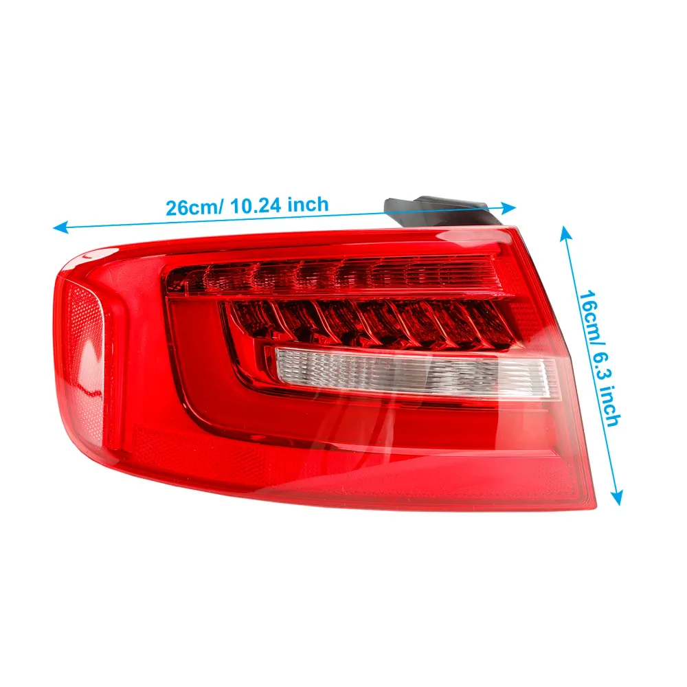 2014-2016 Audi S4 (undermodell: Premium Plus, Prestige) Vänster yttre baklykta bakljus 8K5945095AC