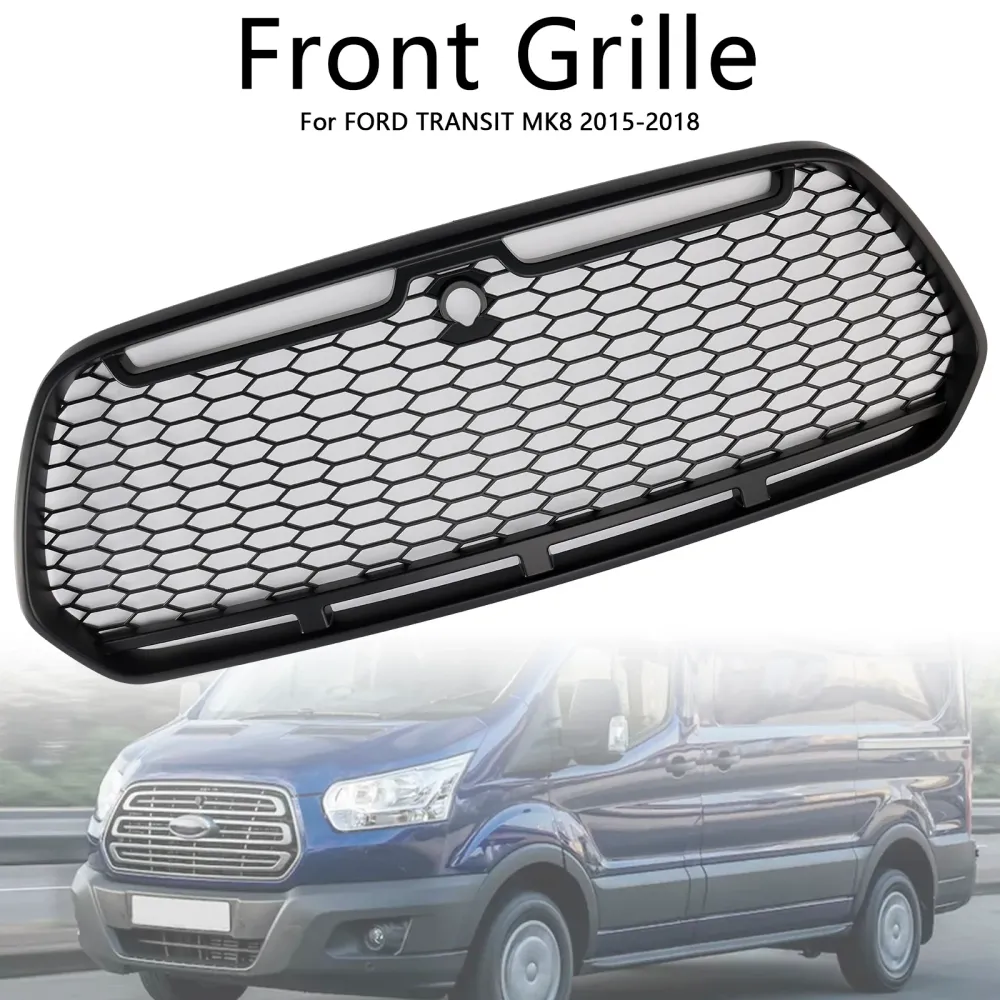 2015-2018 Ford Transit Mk8 Raptor Matt Black Front Bumper Grill Grille
