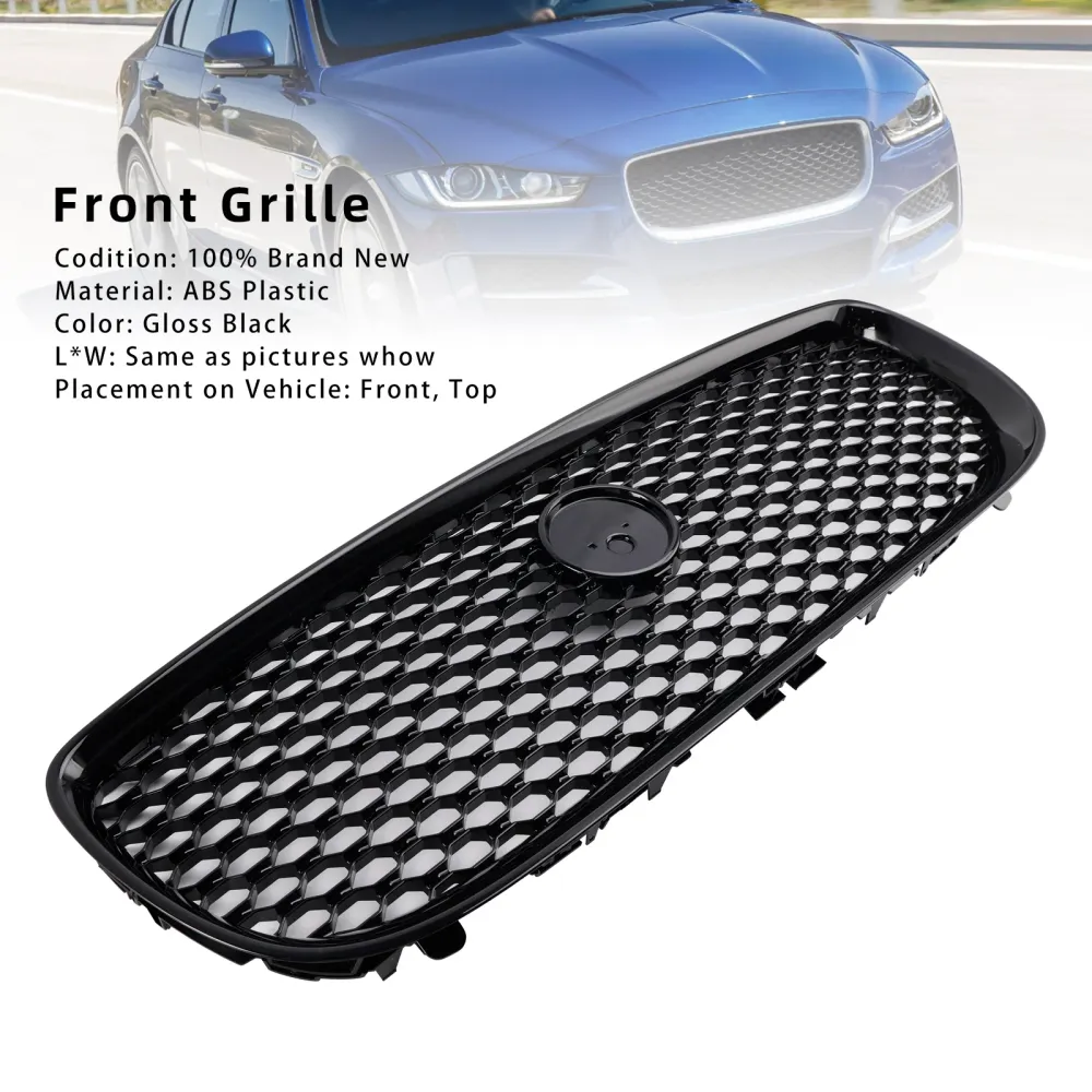 2015-2018 Jaguar XE Pre-Facelift Gloss Black Honeycomb främre stötfångargrill