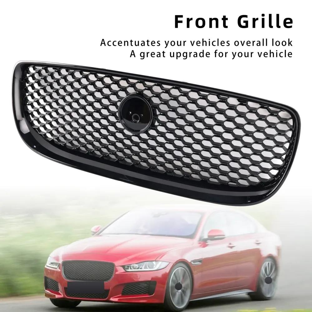 2015-2018 Jaguar XE Pre-Facelift Gloss Black Honeycomb främre stötfångargrill