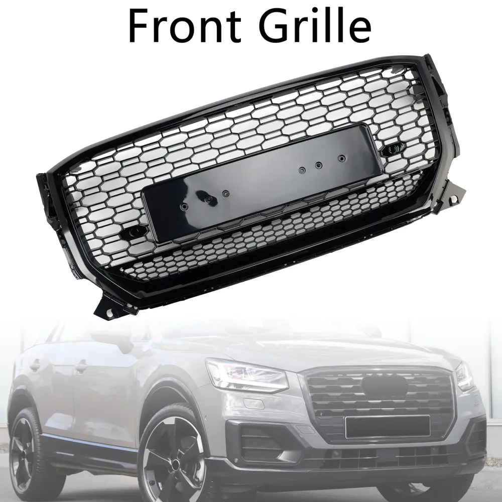 2016-2020 Audi Q2 Pre-Facelift Gloss Black Front Honeycomb Grille
