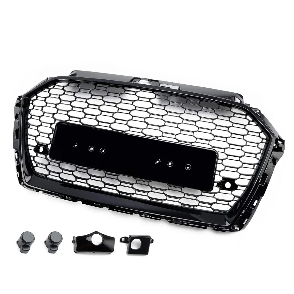 2017 2018 2019 Audi A3 8V RS3 Style Honeycomb Mesh Front Bumper Grille Black